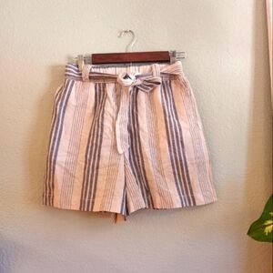 Style Me Linen Cotton Lightweight Coastal Belted Comfy Stretchy Waist Short